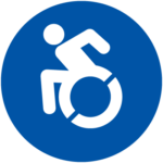 简单的图标代表一个人使用轮椅 